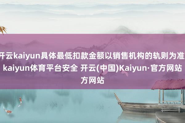 开云kaiyun具体最低扣款金额以销售机构的轨则为准-kaiyun体育平台安全 开云(中国)Kaiyun·官方网站