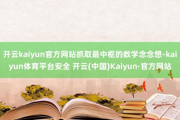 开云kaiyun官方网站抓取最中枢的数学念念想-kaiyun体育平台安全 开云(中国)Kaiyun·官方网站